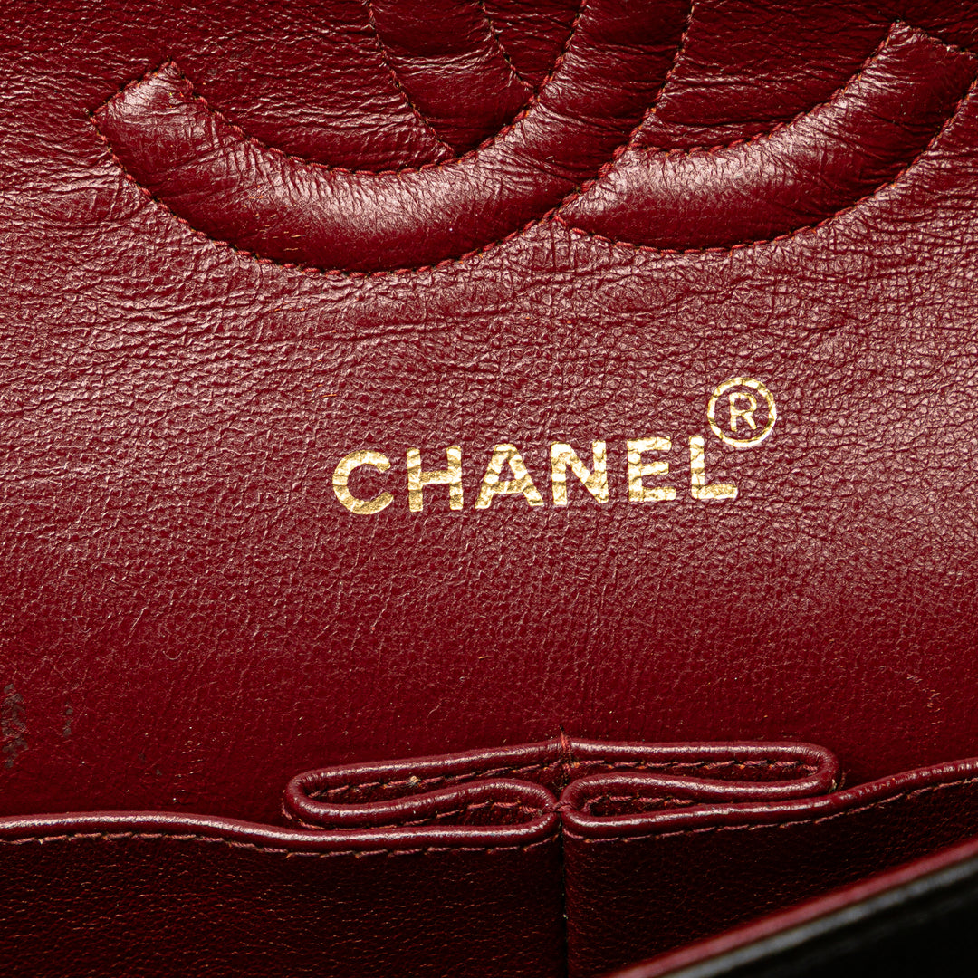 Chanel Medium Classic Cuir d’agneau Double rabat Noir