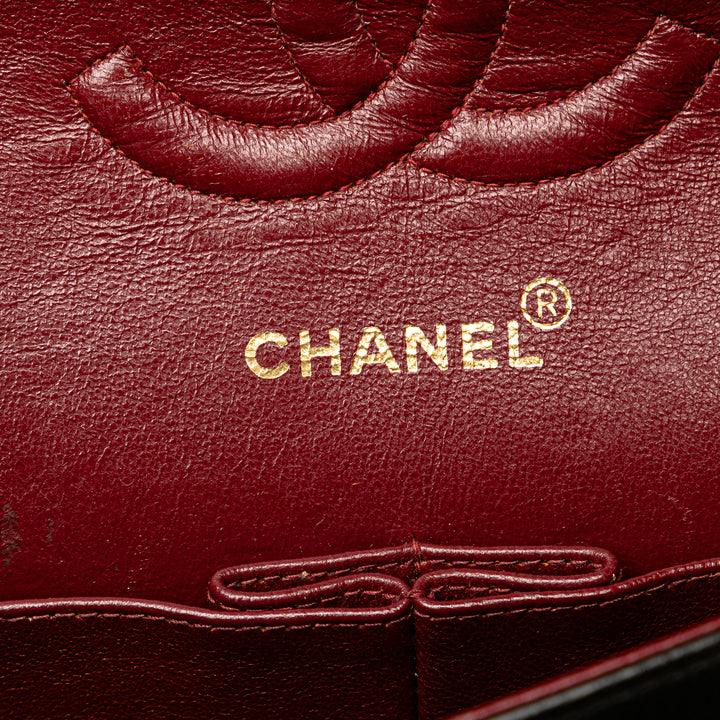 Chanel Medium Classic Cuir d’agneau Double rabat Noir