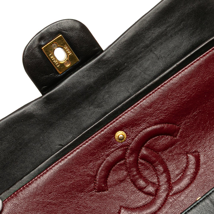 Chanel Medium Classic Cuir d’agneau Double rabat Noir