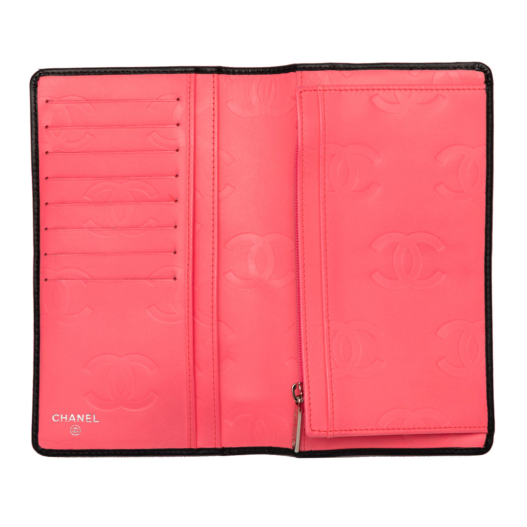 Chanel Matelassé Cuir d’agneau Cambon Ligne Bifold Portefeuille