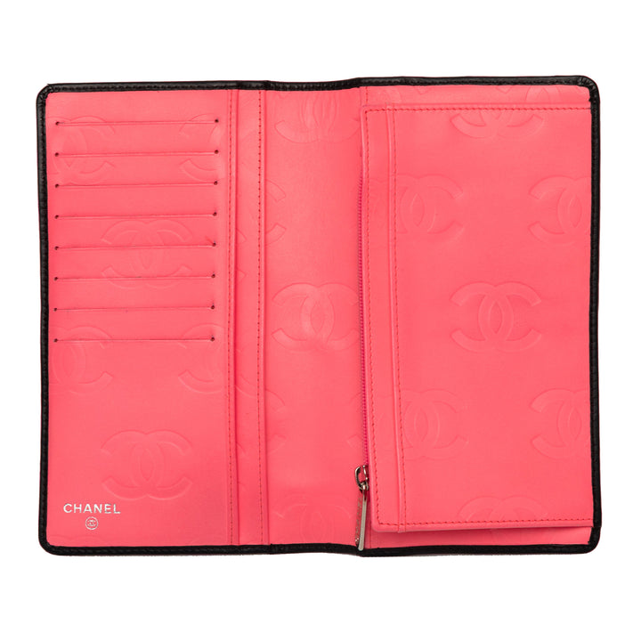 Chanel Matelassé Cuir d’agneau Cambon Ligne Bifold Portefeuille