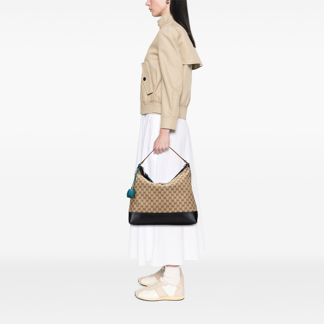Gucci GG Toile Cheer Hobo Marron