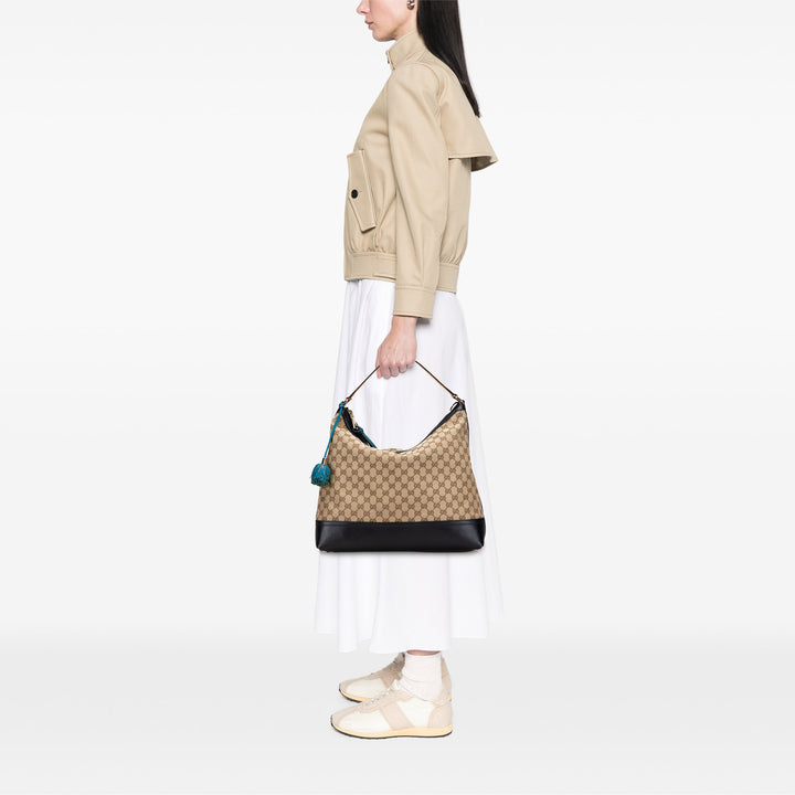 Gucci GG Toile Cheer Hobo Marron