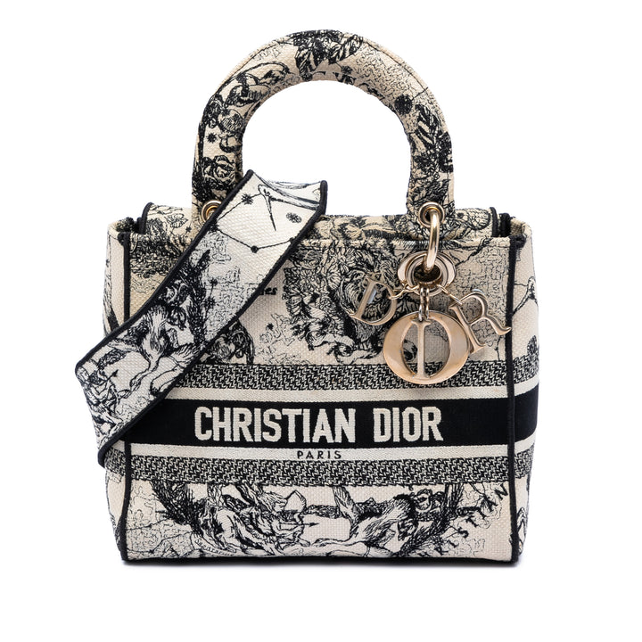 Dior Medium brodé Toile Zodiac Lady D Lite