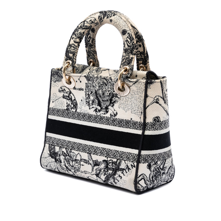 Dior Medium brodé Toile Zodiac Lady D Lite