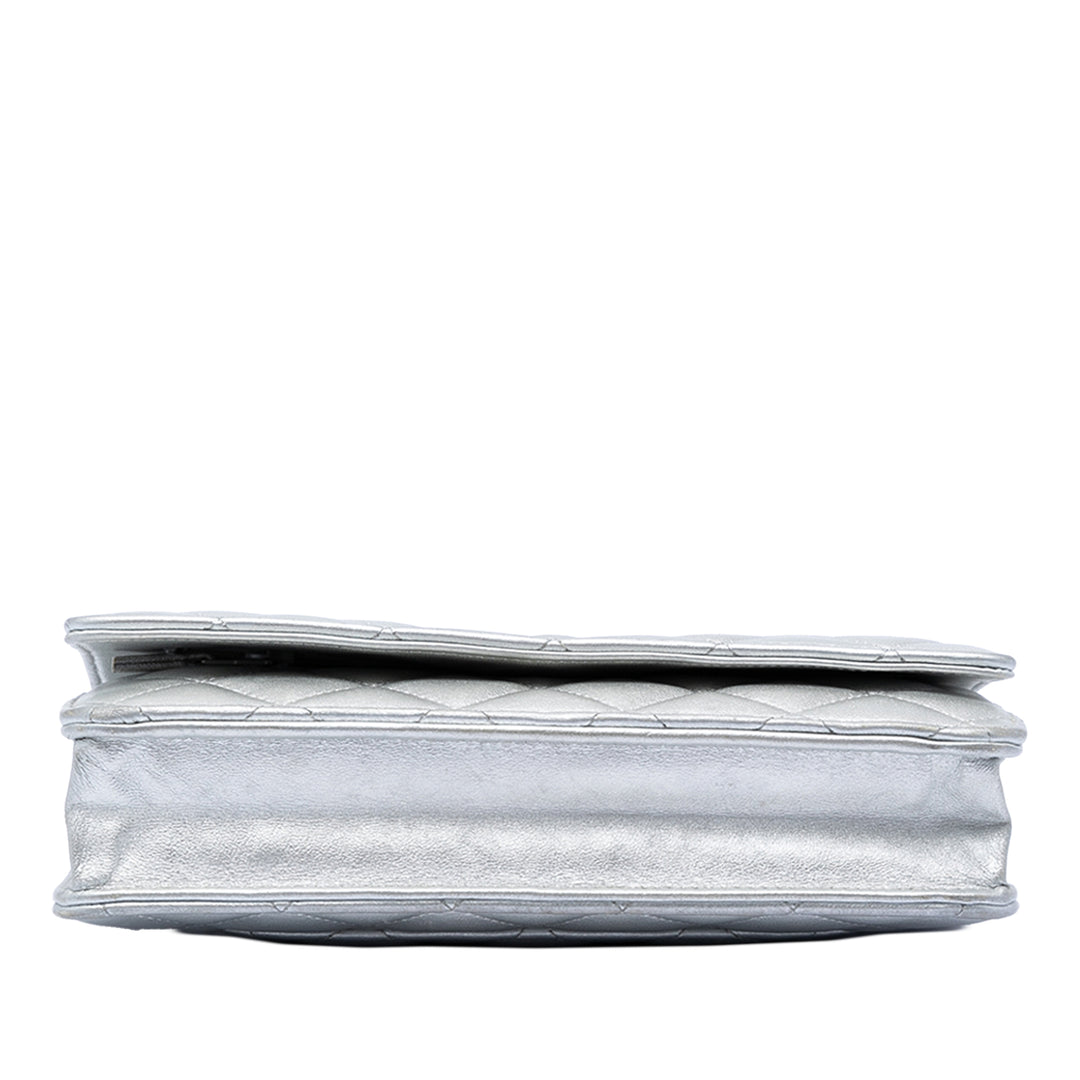 Chanel CC Matelassé Metallic Cuir d’agneau Wallet on Chain