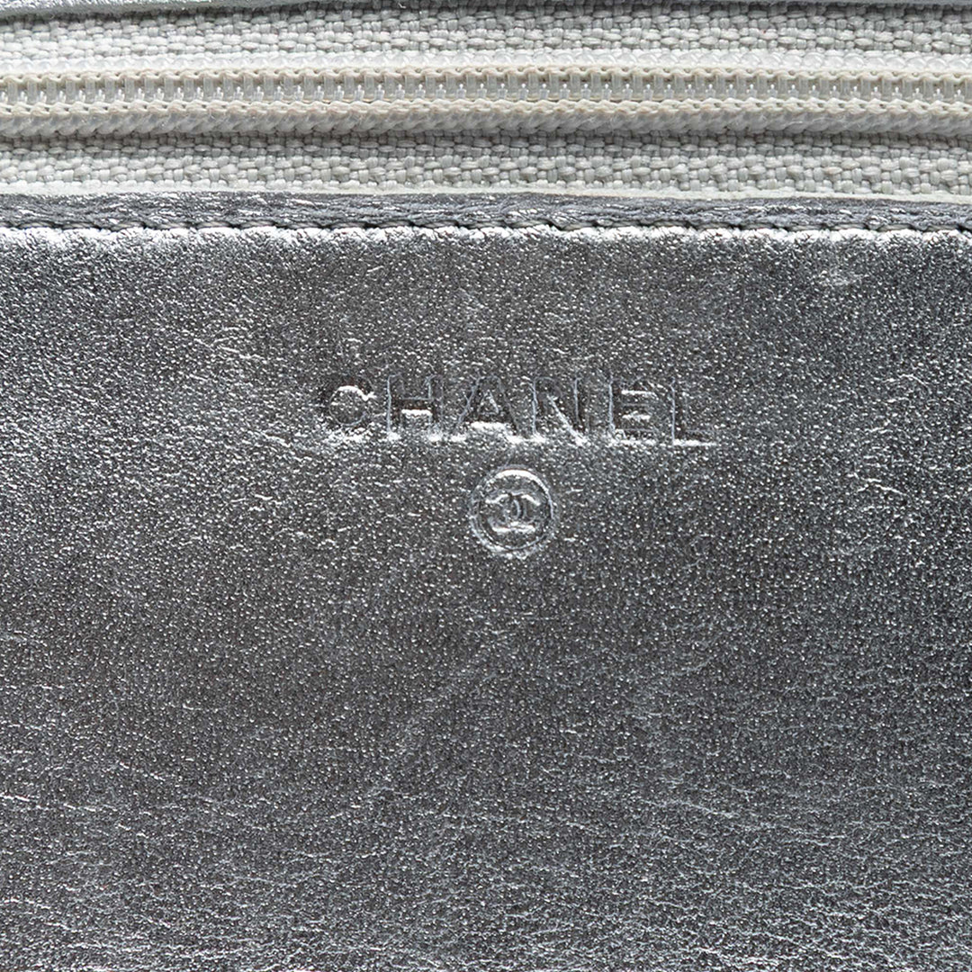 Chanel CC Matelassé Metallic Cuir d’agneau Wallet on Chain