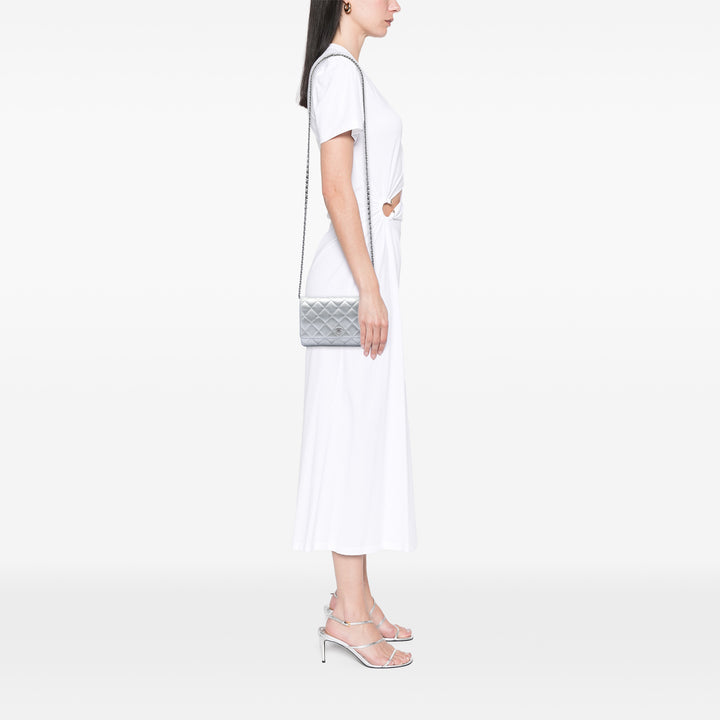Chanel CC Matelassé Metallic Cuir d’agneau Wallet on Chain