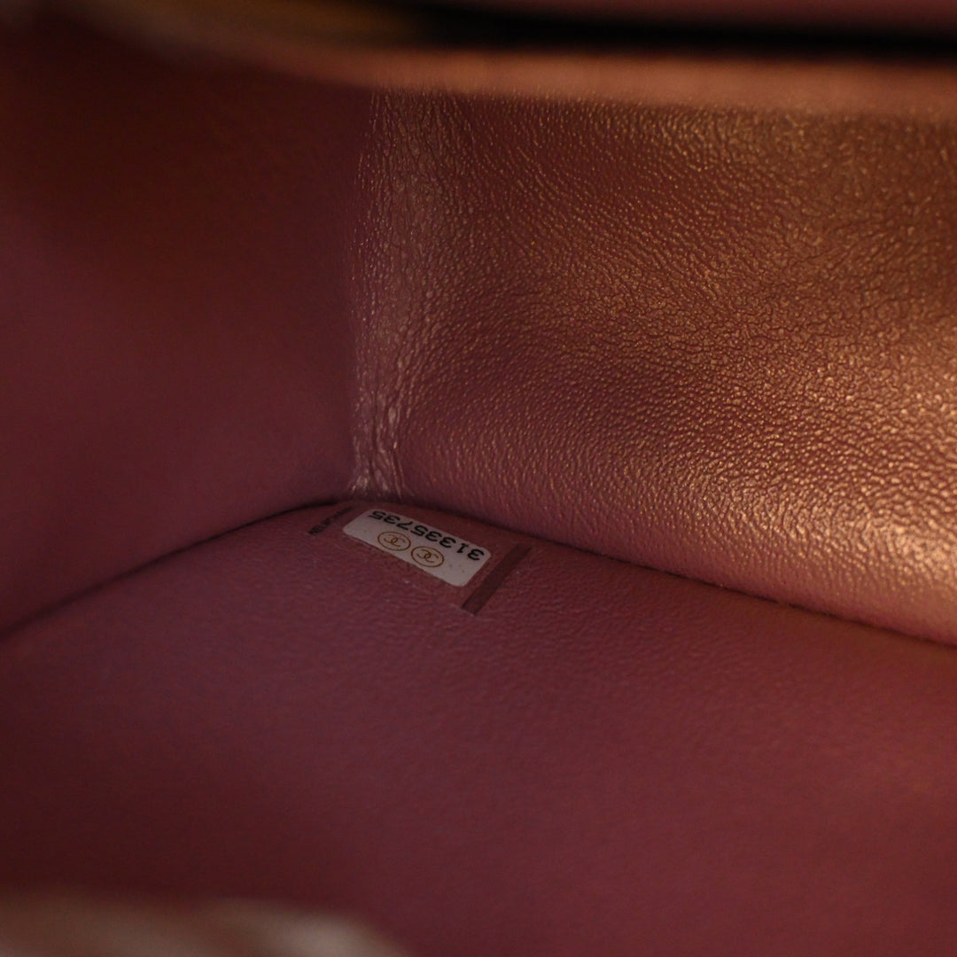 Classic Rectangulaire à rabat Mini Cuir d'agneau Rose