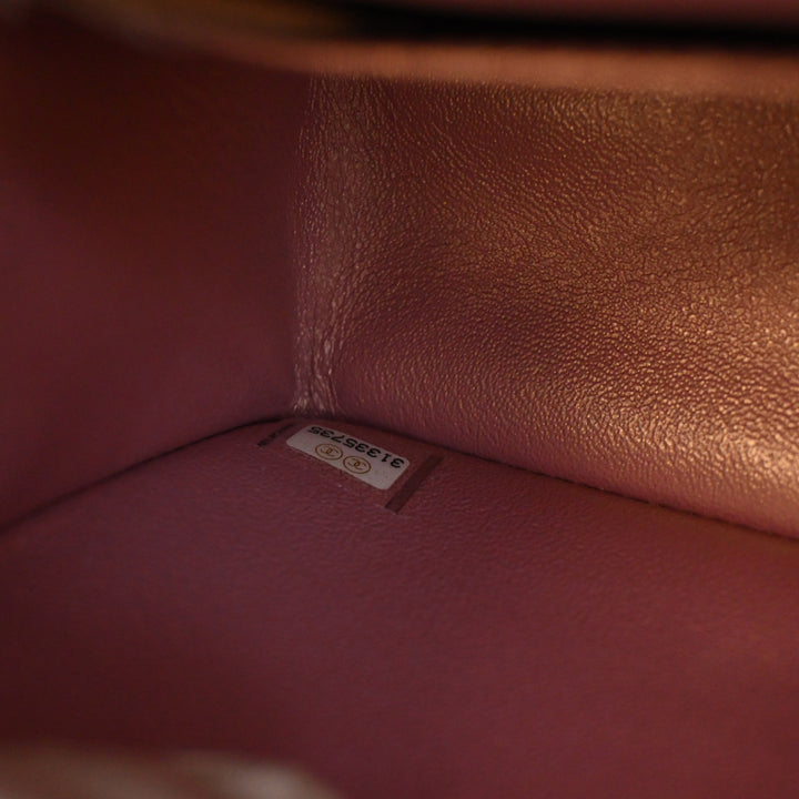 Classic Rectangulaire à rabat Mini Cuir d'agneau Rose
