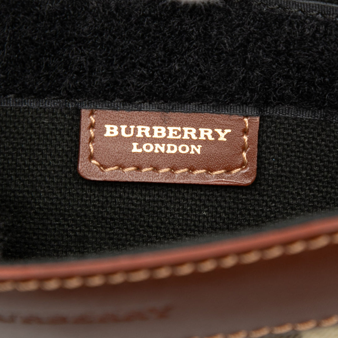 Burberry Sac bandoulière Haymarket Check Toile enduite Beige – vue 5 – GABY PARIS