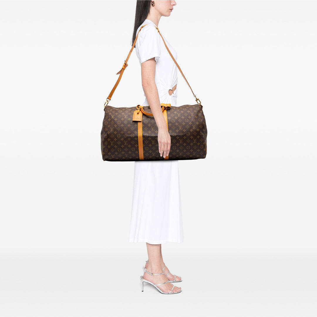 Louis Vuitton Sac de voyage Keepall Bandouliere 60 Monogram Marron – vue 6 – GABY PARIS