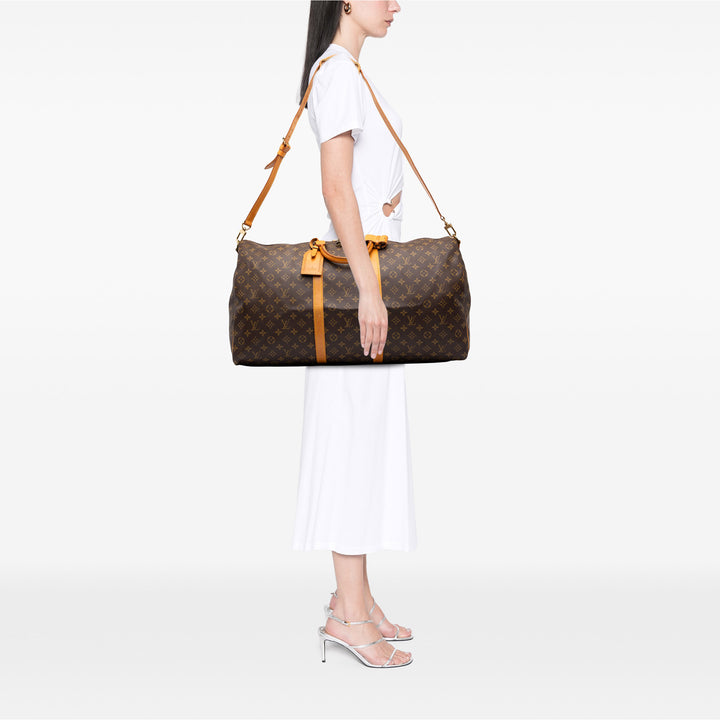 Louis Vuitton Sac de voyage Keepall Bandouliere 60 Monogram Marron – vue 6 – GABY PARIS