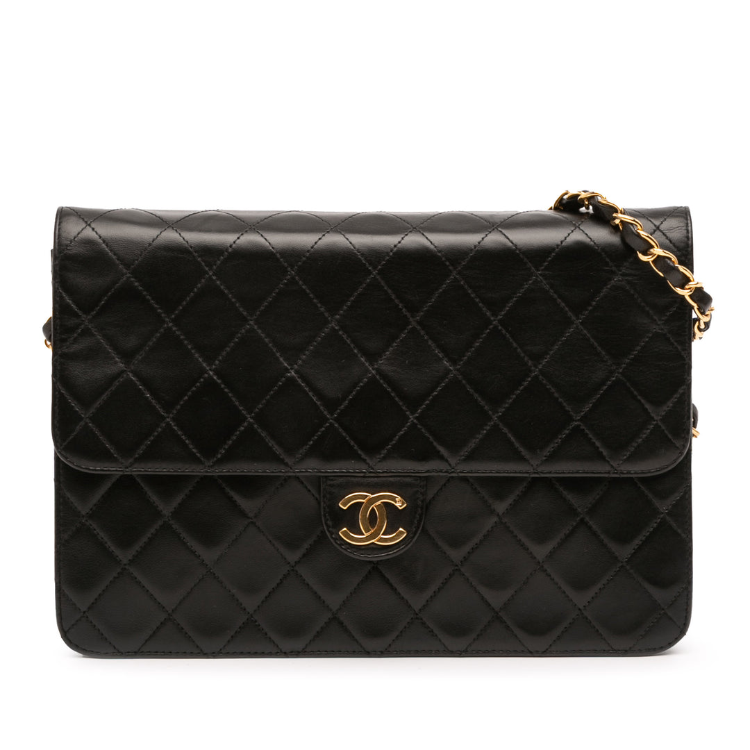 Chanel Medium CC Quilted Cuir d’agneau Single Flap Noir – GABY PARIS Authentique