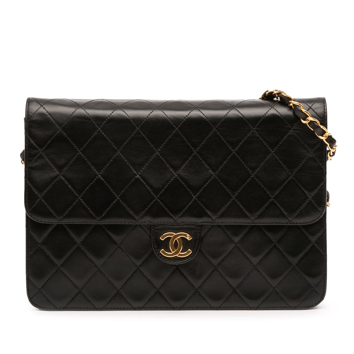 Chanel Medium CC Quilted Cuir d’agneau Single Flap Noir – GABY PARIS Authentique