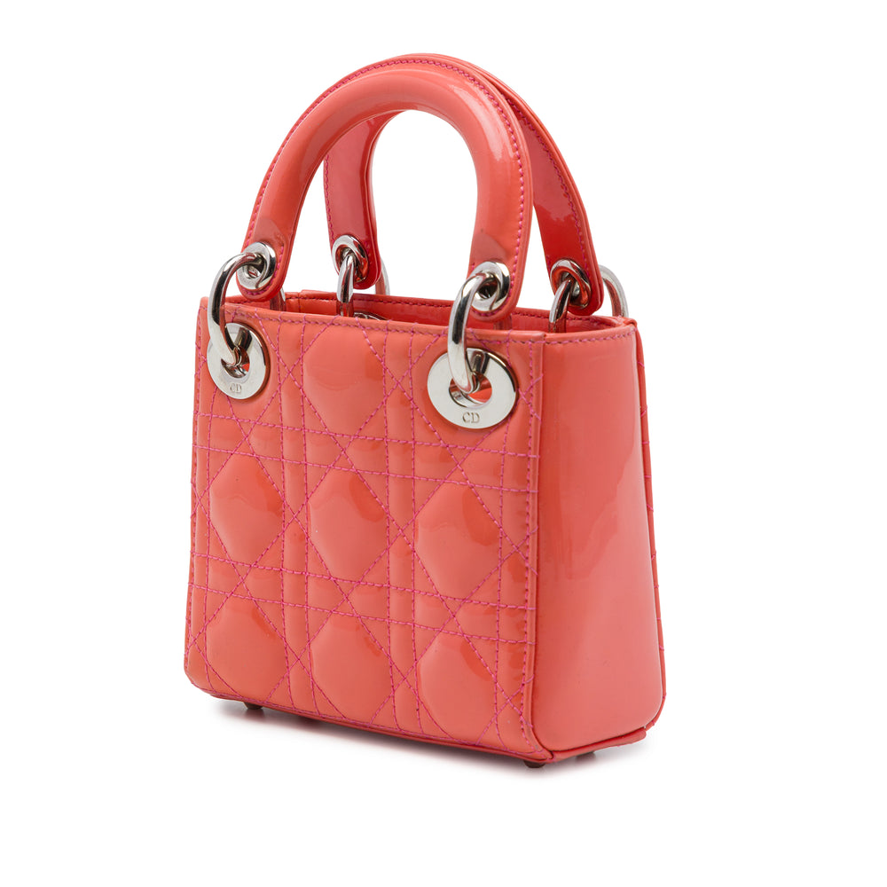 Dior Sac à main Lady Dior Cannage Micro Orange – vue 2 – GABY PARIS