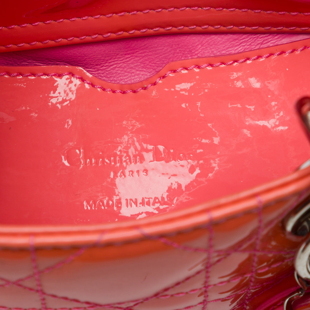 Dior Sac à main Lady Dior Cannage Micro Orange – vue 5 – GABY PARIS