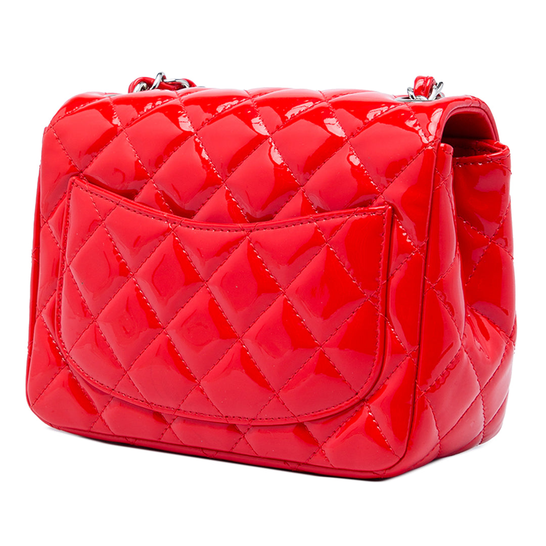 Chanel Classic Carré Rabat simple Mini Rouge – vue 2 – GABY PARIS