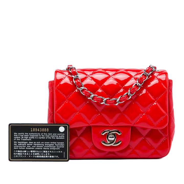 Chanel Classic Carré Rabat simple Mini Rouge – vue 6 – GABY PARIS