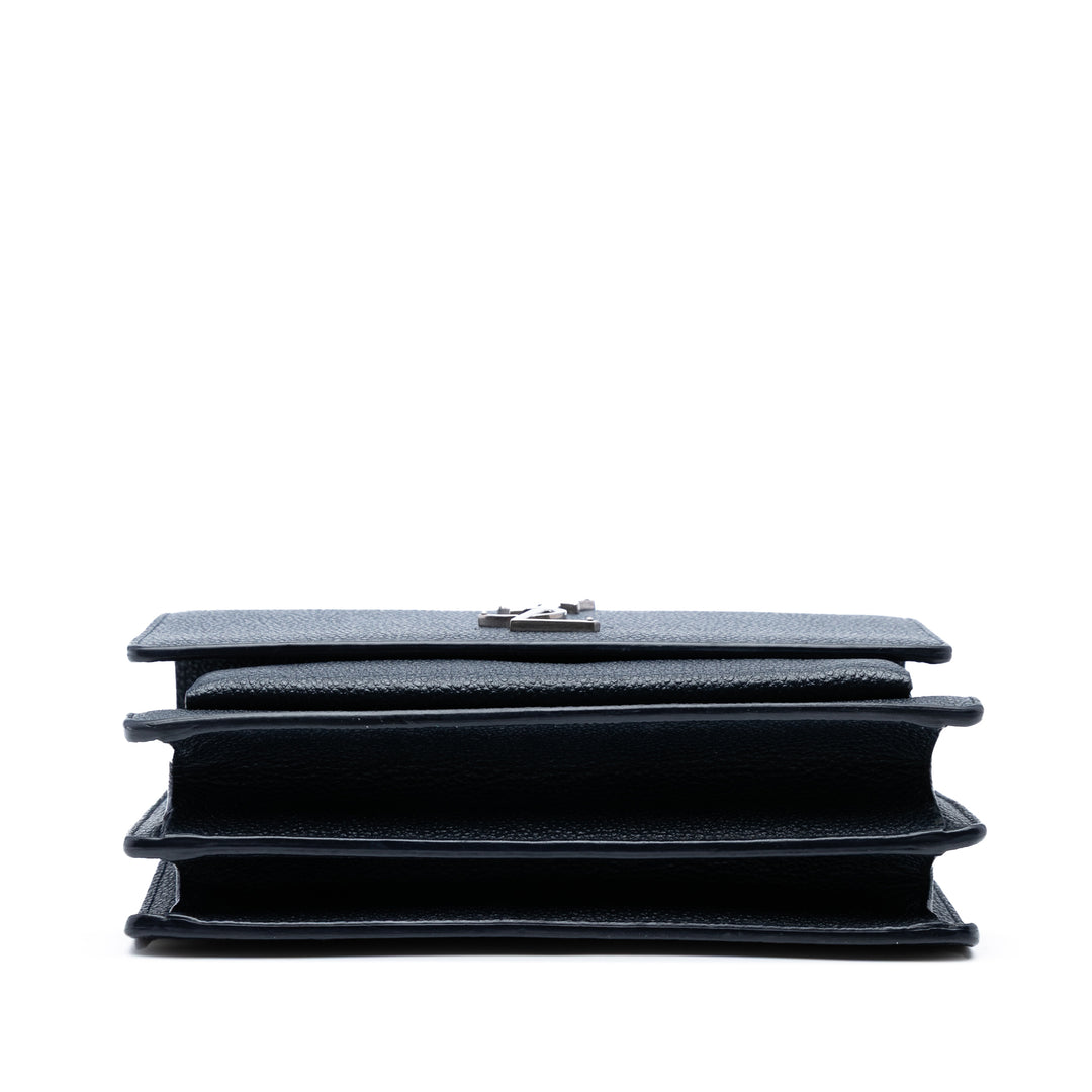 Saint Laurent Small Cuir de veau grainé Monogram Sunset Sac porté croisé