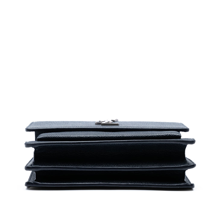 Saint Laurent Small Cuir de veau grainé Monogram Sunset Sac porté croisé