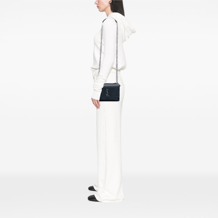 Saint Laurent Small Cuir de veau grainé Monogram Sunset Sac porté croisé