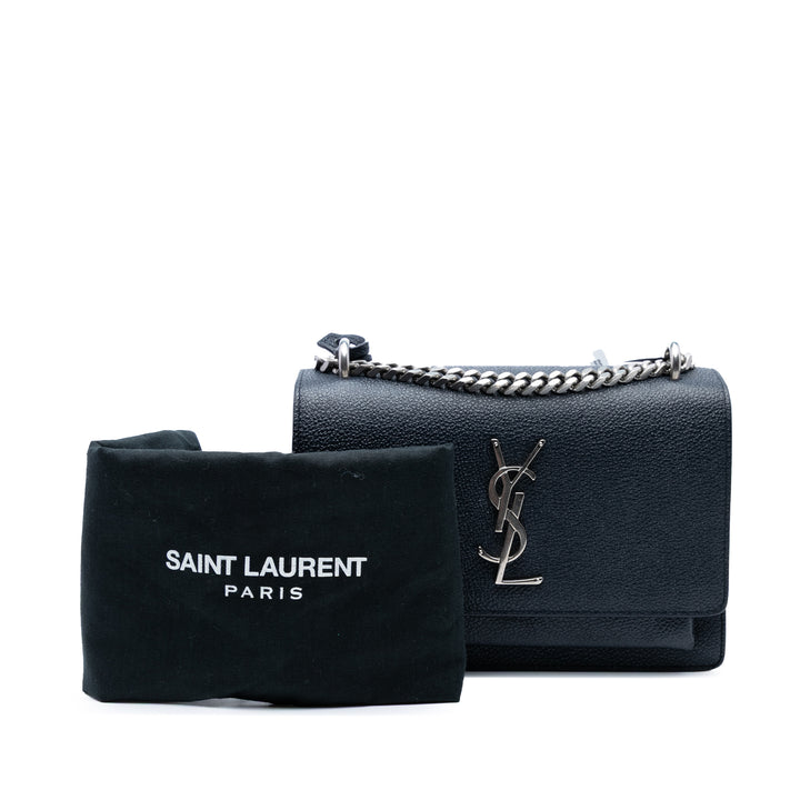 Saint Laurent Small Cuir de veau grainé Monogram Sunset Sac porté croisé