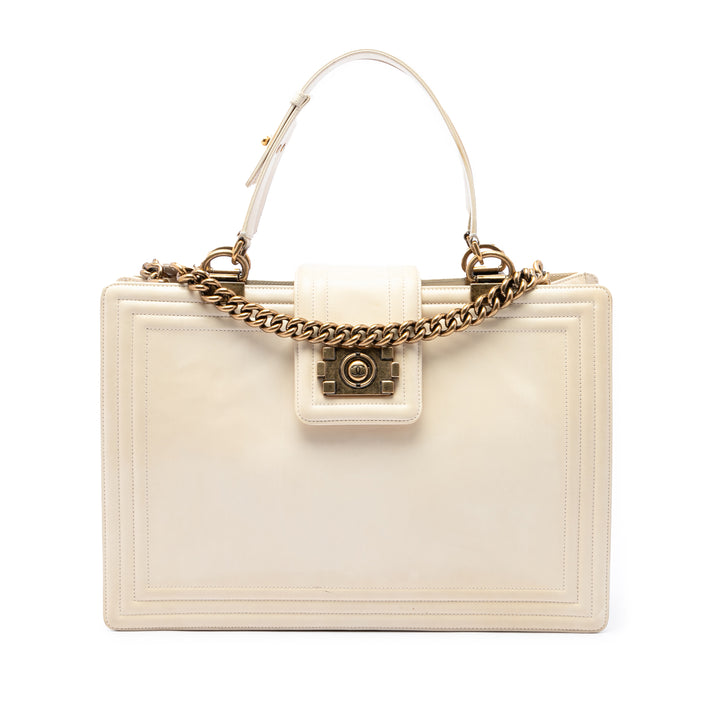 Boy Reverso Cabas Cuir de veau Blanc