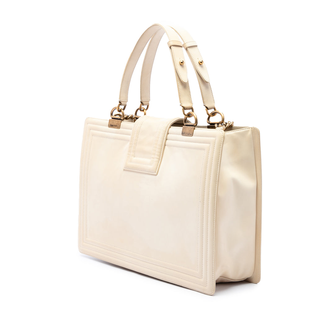 Boy Reverso Cabas Cuir de veau Blanc