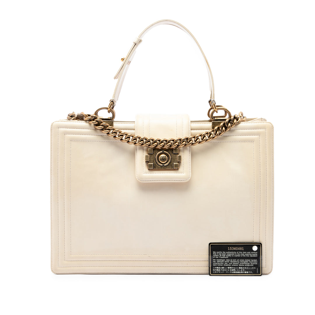 Boy Reverso Cabas Cuir de veau Blanc