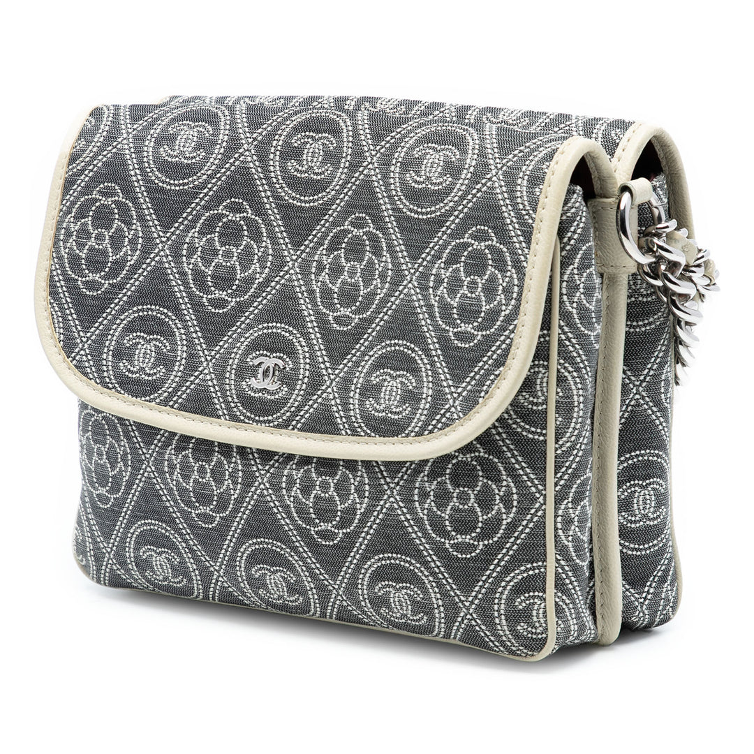 Chanel Camellia Imprimé Double Side à rabat Toile