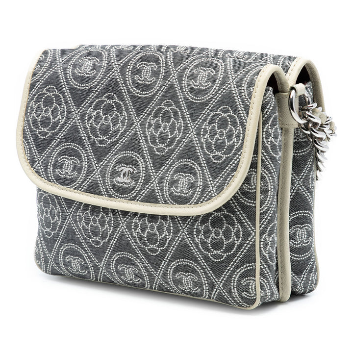 Chanel Camellia Imprimé Double Side à rabat Toile