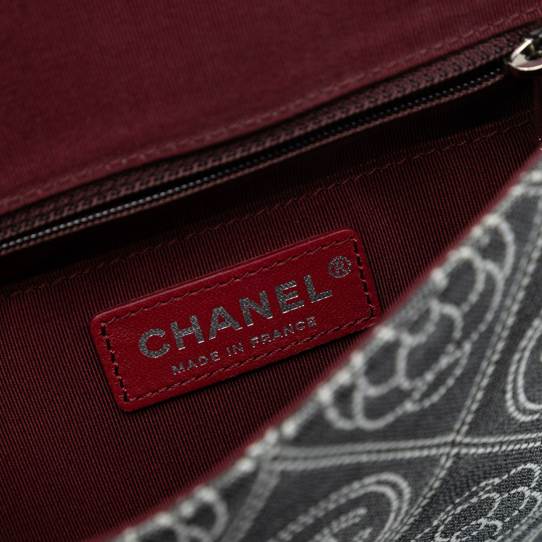 Chanel Camellia Imprimé Double Side à rabat Toile