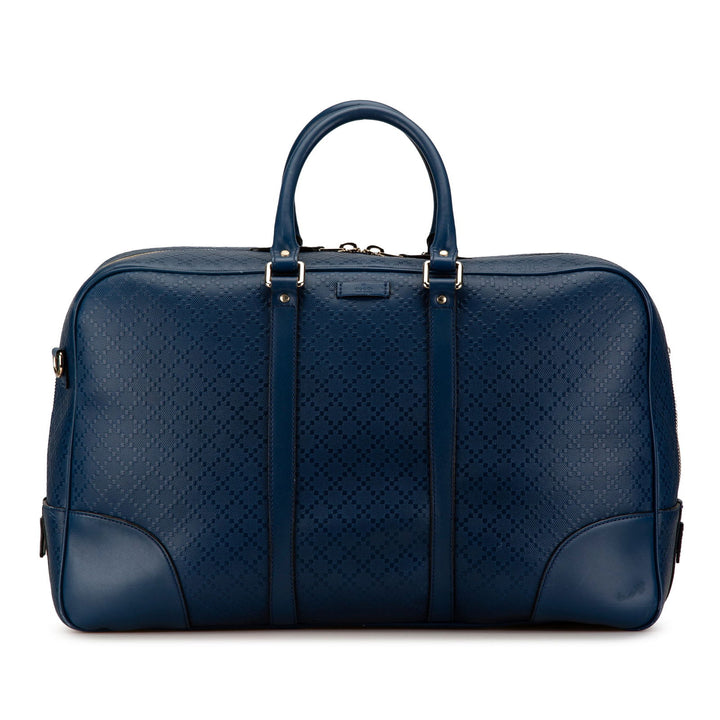Gucci Bright Diamante Leather Travel Bag Blue - GABY PARIS