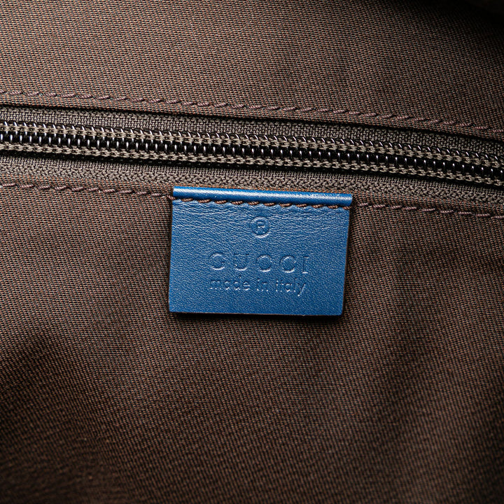 Gucci Bright Diamante Leather Travel Bag Blue - GABY PARIS