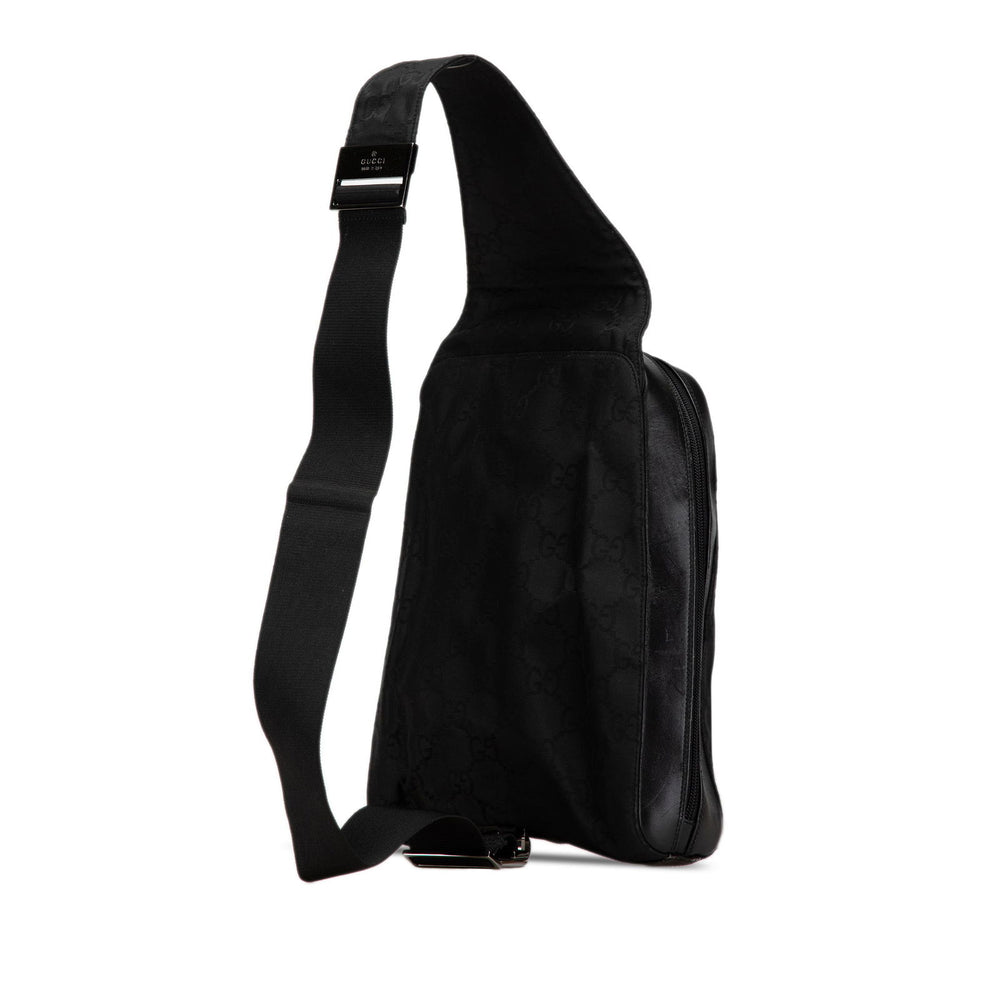 Gucci GG Nylon Sling Backpack Black - GABY PARIS
