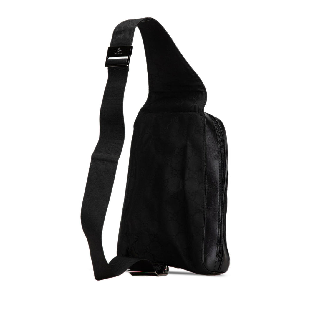 Gucci GG Nylon Sling Backpack Black - GABY PARIS