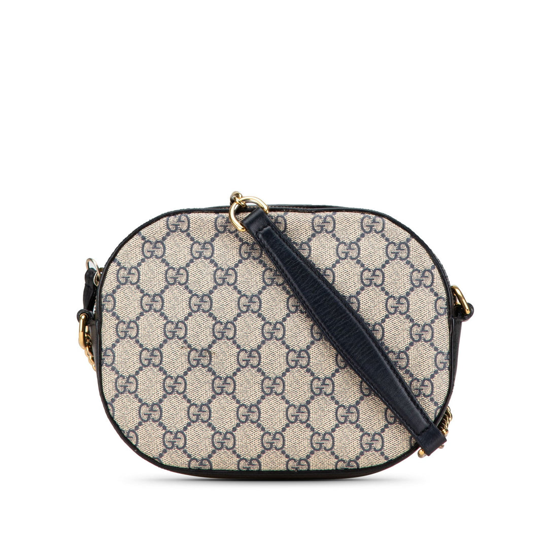 Gucci GG Supreme Chain Crossbody Brown - GABY PARIS