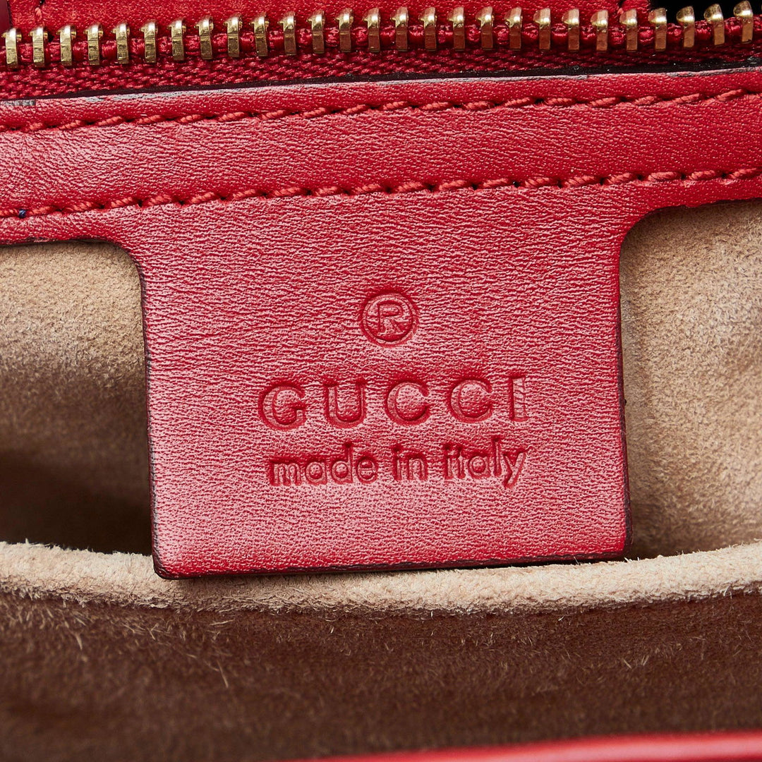 Gucci Sylvie Web Top Handle Satchel Red - GABY PARIS