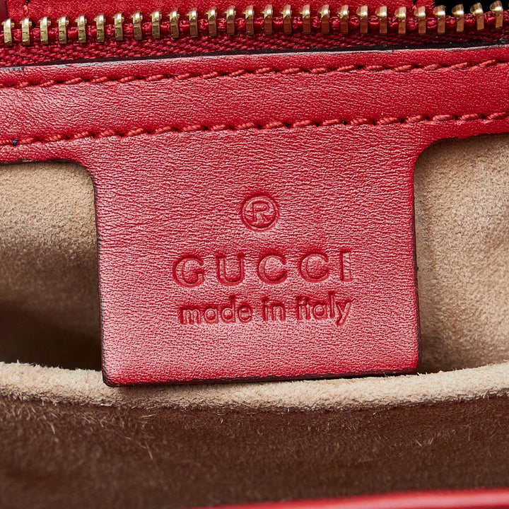 Gucci Sylvie Web Top Handle Satchel Red - GABY PARIS