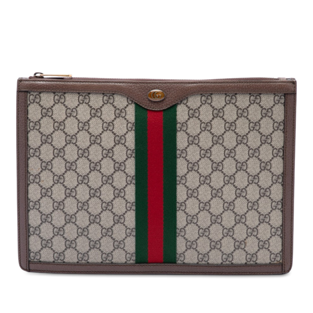 Gucci Pochette Web Ophidia GG Supreme Beige – vue principale – GABY PARIS
