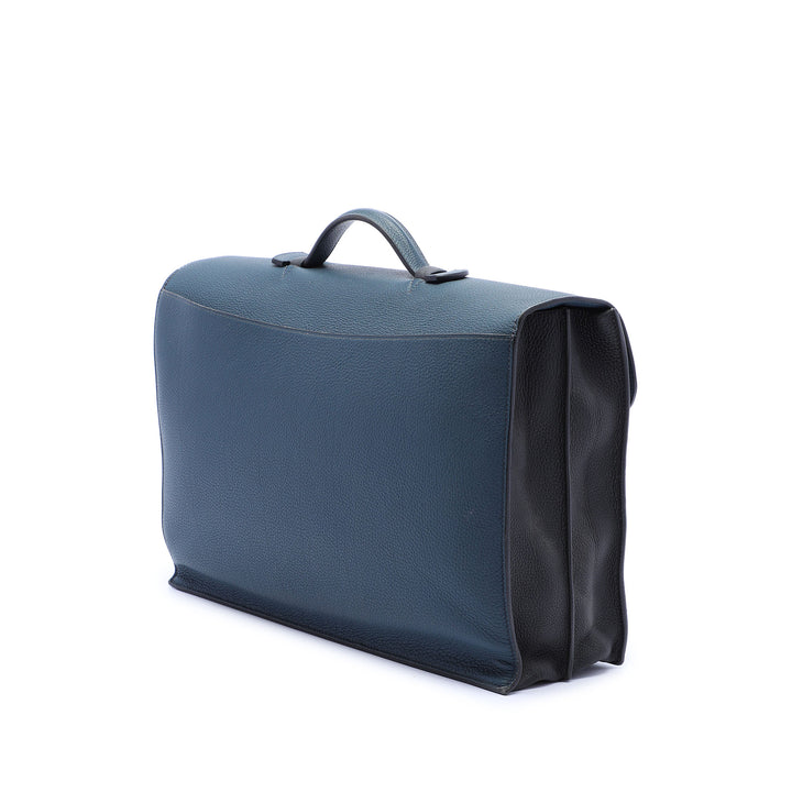 Hermès Porte-documents Casaque a Depeches 38 Togo Bleu – vue 2 – GABY PARIS