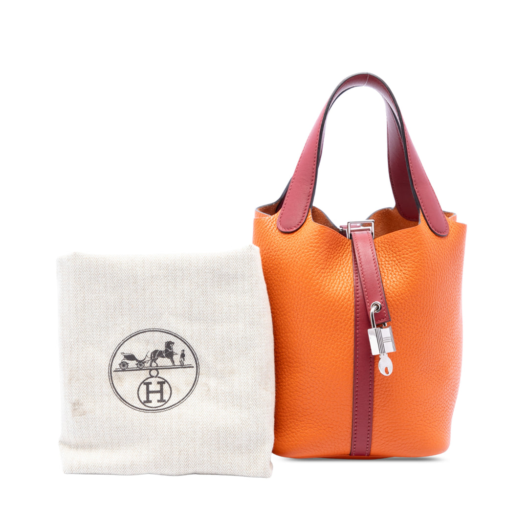 Hermès Bicolore et Picotin Lock 18 Clémence Orange – vue 7 – GABY PARIS
