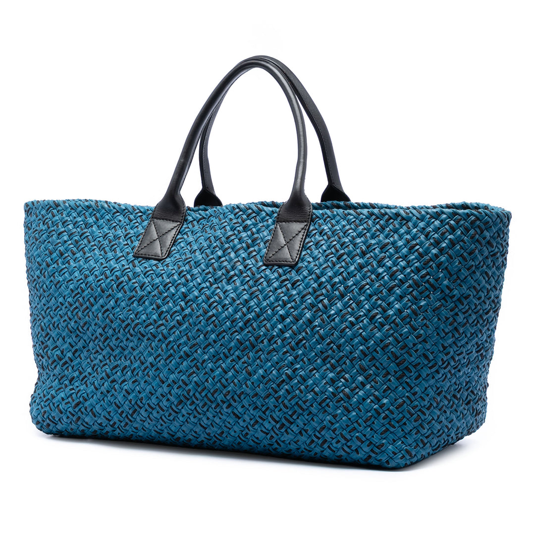 Bottega Veneta Large Cuir d’agneau Intreccio Cabat Cabas