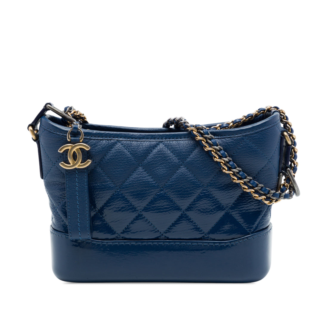 Chanel Gabrielle Sac Petit Cuir d'agneau Bleu – vue principale – GABY PARIS