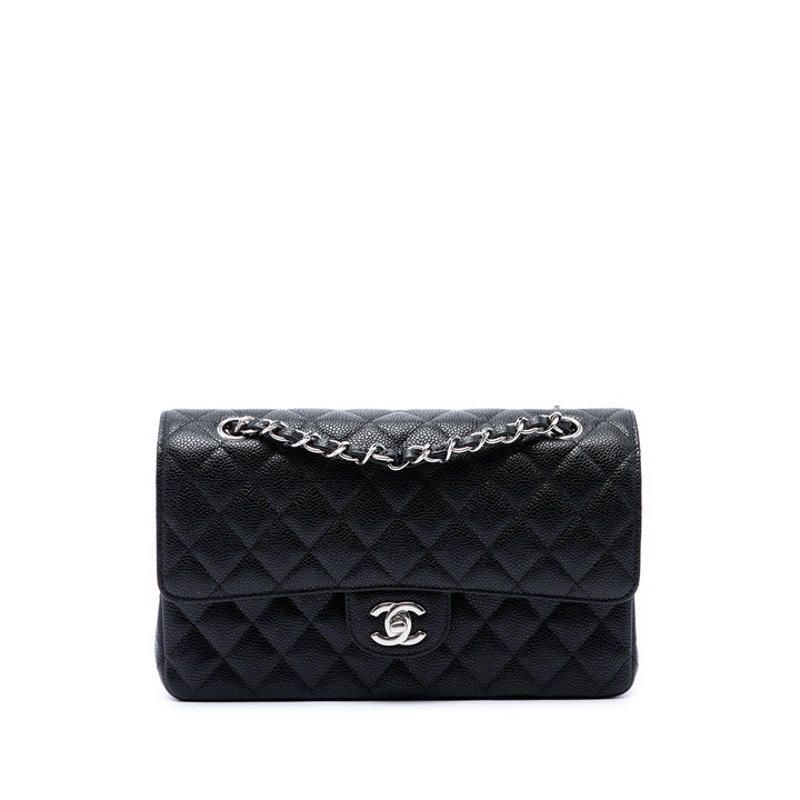 Classic Double rabat Moyen Cuir caviar Noir