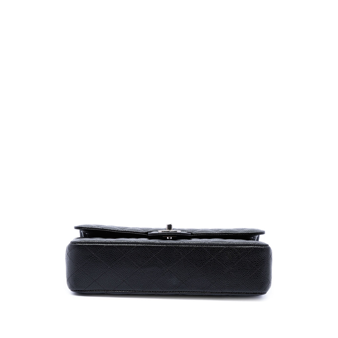 Classic Double rabat Moyen Cuir caviar Noir