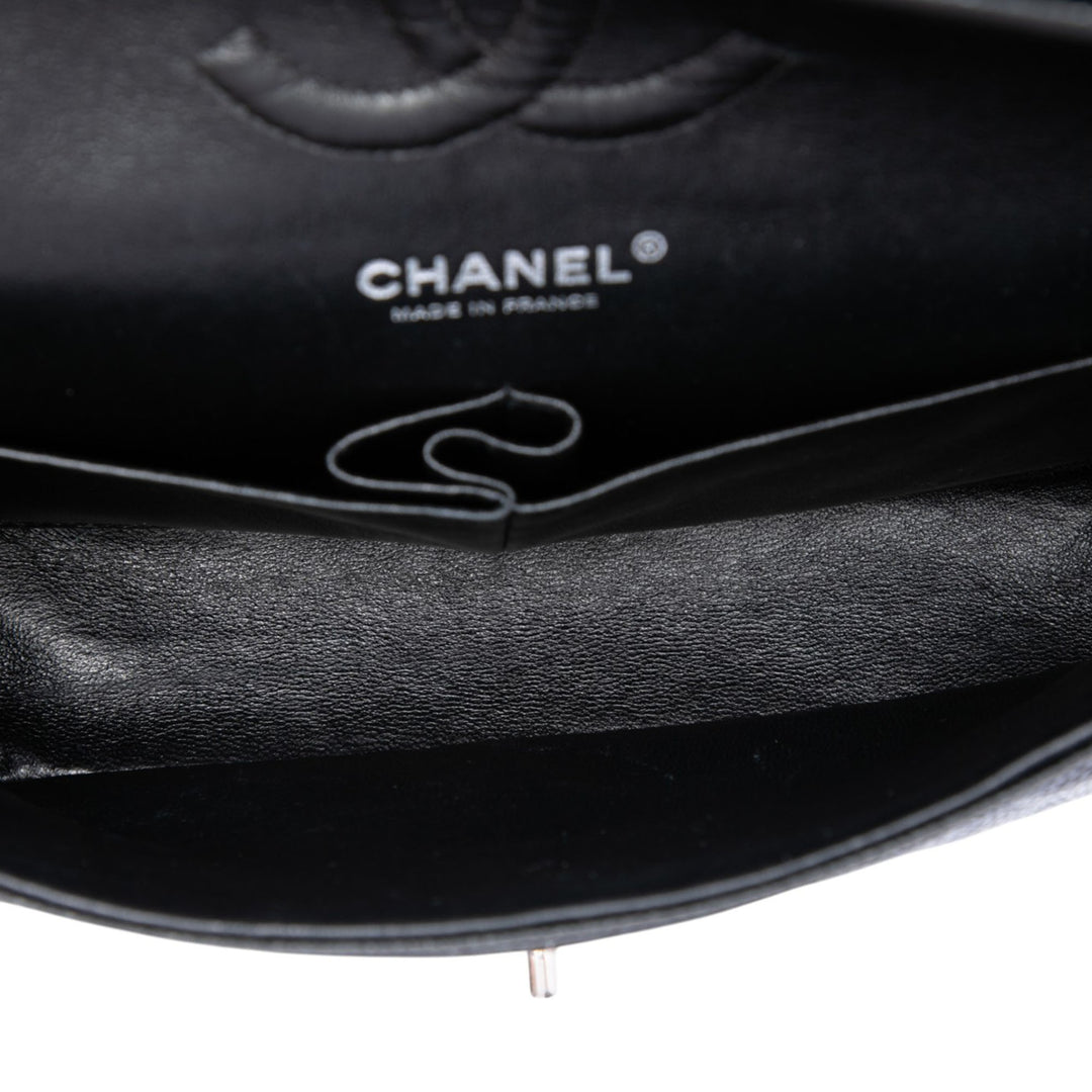 Classic Double rabat Moyen Cuir caviar Noir
