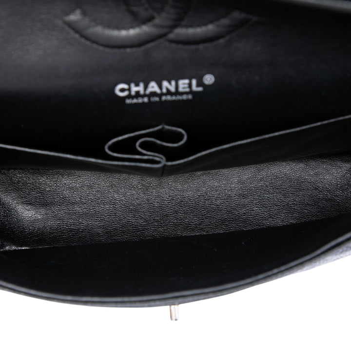 Classic Double rabat Moyen Cuir caviar Noir