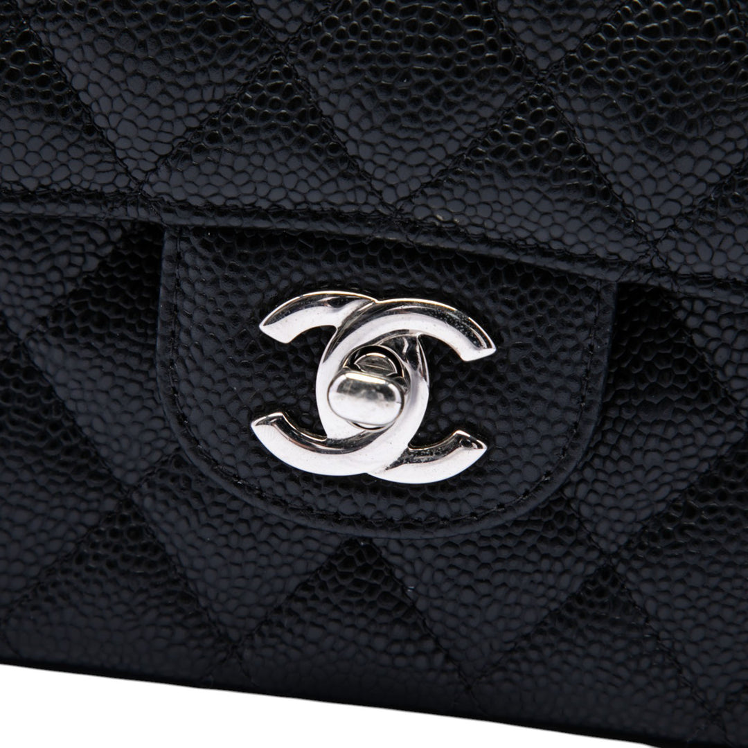 Classic Double rabat Moyen Cuir caviar Noir